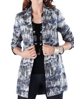 NWT Chico's Madisen Jacket Mirrored Glass in Midnight Chico’s Size 1/ US 8